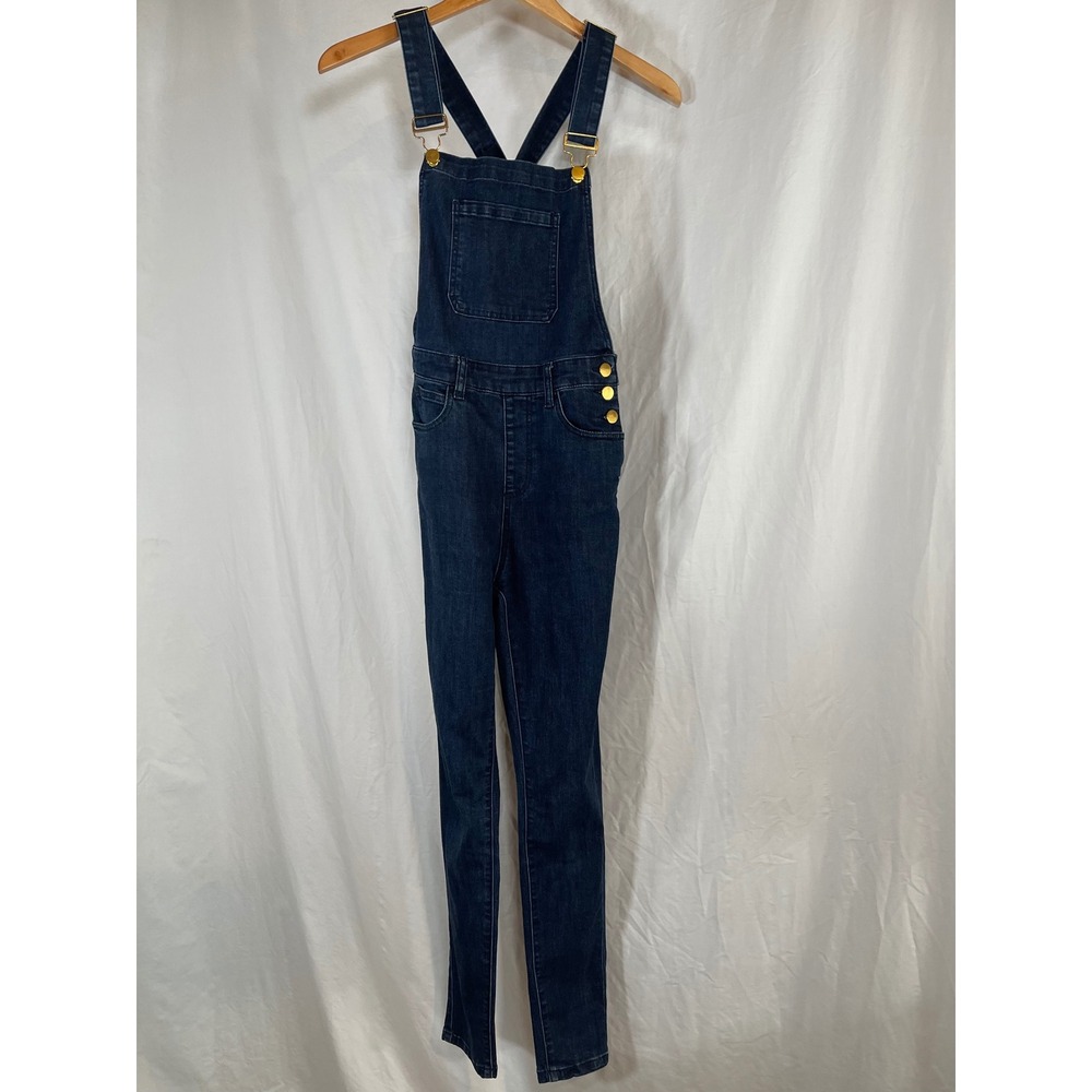 We Wore What Womens Danielle Bernstein Denim Overalls Dark Wash Skinny Size S